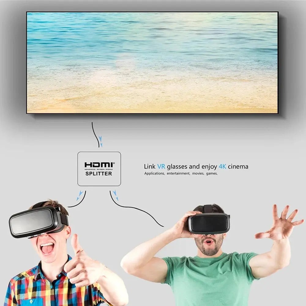 Splitter HDMI 1×2 4K cu Amplificator Staryon® 1 In 2 Out HDMI – Partajare Continut de pe O Singura Sursa HDMI catre Doua Monitoare sau Proiectoare, Suporta pana la 1080P/60Hz, HDCP 1.4, Suport 3D, Negru